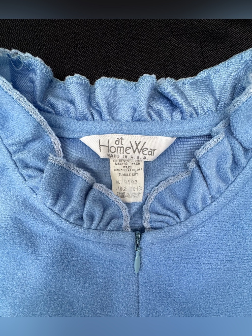 Vintage At Home Wear Sears Baby Blue Vintage House Coat House Dress XXL ((16-18) - Picture 11 of 16
